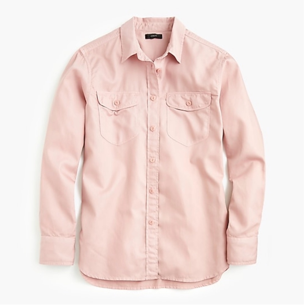 J. Crew Boyfriend Utility Shirt Pale Rose S